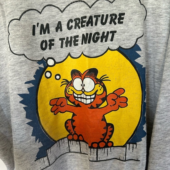 Vintage Garfield Grey Crew Neck Sweater Women’s XL - Picture 5 of 9